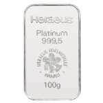 100g Platinum Bar Heraeus